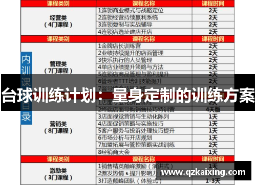 台球训练计划：量身定制的训练方案