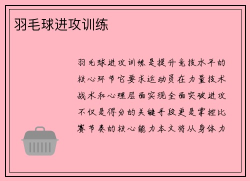 羽毛球进攻训练